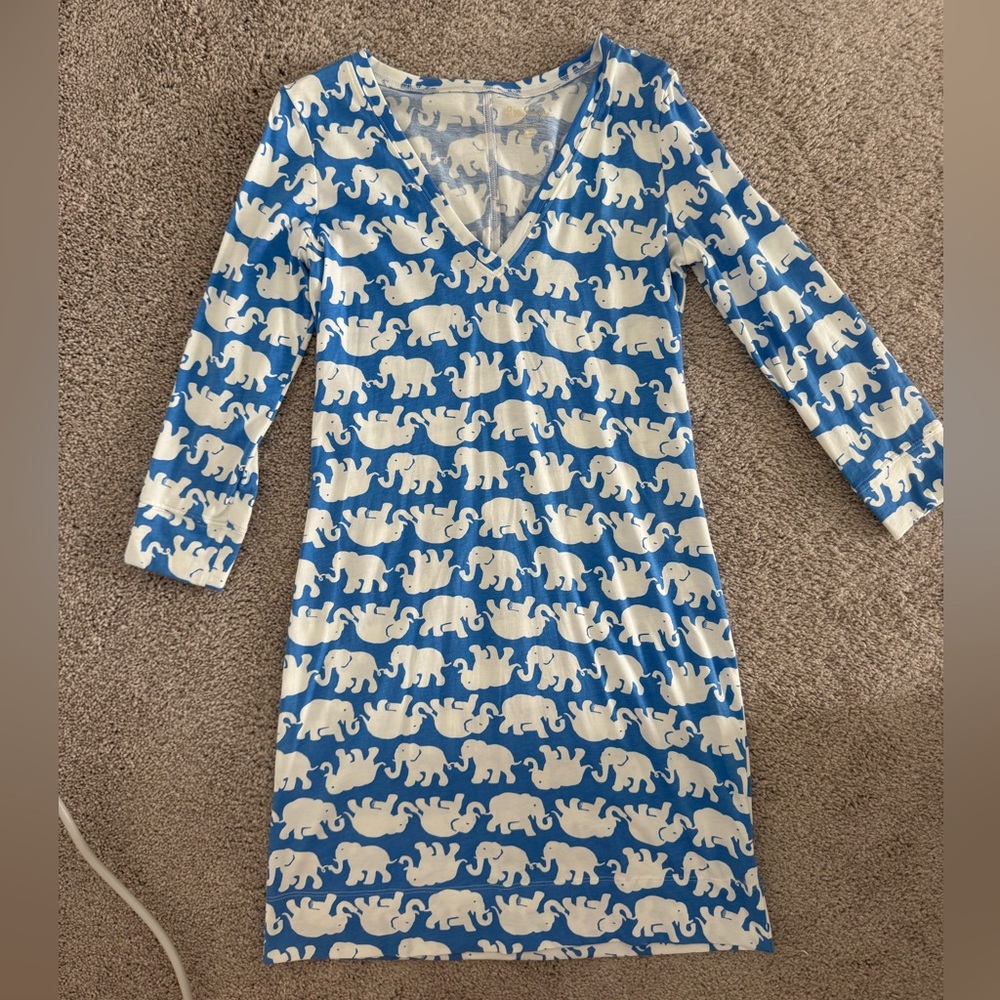 Lilly Pulitzer Blue and White Cotton Top